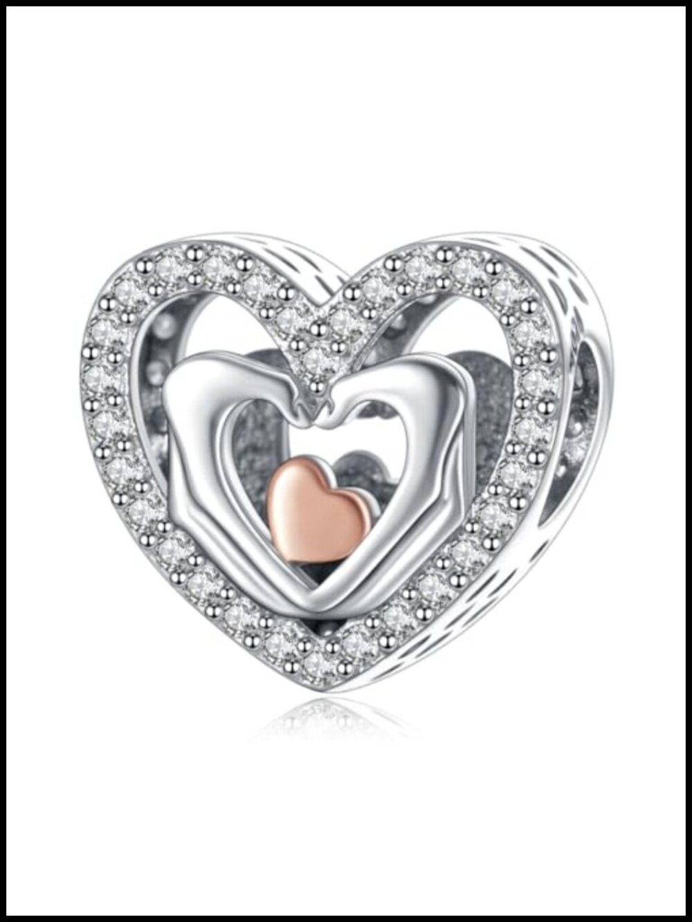 925 Sterling Silver Charm Bead Heart for Bracelets Necklaces DIY Jewelry Making